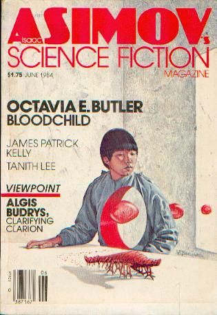 the cover of Asimov's Science Fiction magazine, June 1984
